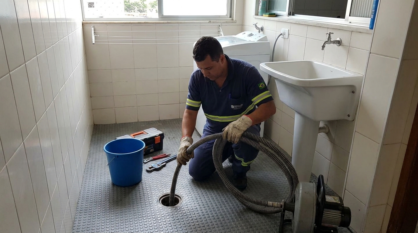 Desobstrução na Cozinha no Carandá, Campo Grande‑MS